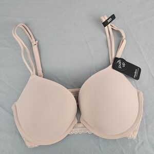 Modern Movement 30D Push Up Bra Peach Whip Lace NWT $46 L753